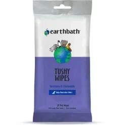 Earthbath Rosemary & Chamomile Tushy Wipes for Dogs & Cats