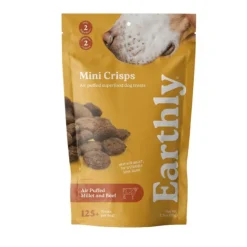Earthly Pet Mini Crisps Air Puffed Millet & Beef Dog Treats (2.5 oz)