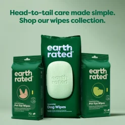 Earth Rated Hypoallergenic Dog Grooming Wipes, Lavender Scented (100 count)