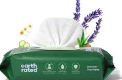 Earth Rated Hypoallergenic Dog Grooming Wipes, Lavender Scented (100 count)