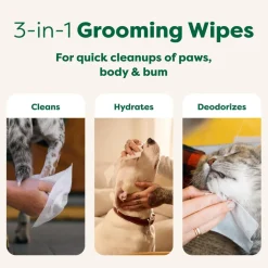 Earth Rated Hypoallergenic Dog Grooming Wipes, White Tea & Basil Scented (100 count)