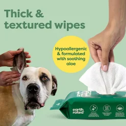Earth Rated Hypoallergenic Ear Wipes For Dogs (60 ct)