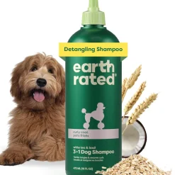 Earth Rated 3-in-1 Curly Coat White Tea & Basil Shampoo & Conditioner for Dogs (16 oz)