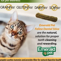 Emerald Pet Feline Dental Stixx with Chicken & Pumpkin Dental Cat Treats (3.6 oz)