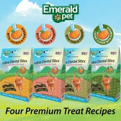 Emerald Pet Feline Dental Stixx with Tuna & Pumpkin Dental Cat Treats (3.6 oz)