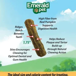 Emerald Pet Feline Dental Stixx with Tuna & Pumpkin Dental Cat Treats (3.6 oz)