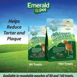 Emerald Pet Fresh Smileezz Grain-Free Mini Dental Dog Treats, 160-count
