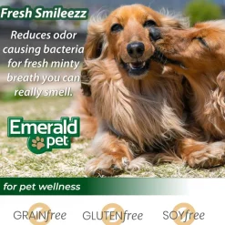Emerald Pet Fresh Smileezz Grain-Free Mini Dental Dog Treats, 160-count