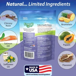 Emerald Pet Hairball Support Grain-Free Cat Soft Chews, 2.5-oz