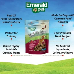 Emerald Pet Little Duckies Grain-Free with Duck & Cranberry Dog Treats, 5-oz