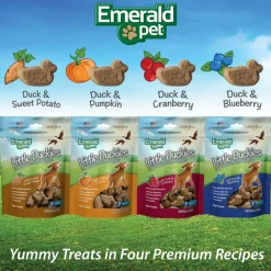 Emerald Pet Little Duckies Grain-Free with Duck & Pumpkin Dog Treats, 5-oz