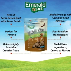 Emerald Pet Little Duckies Grain-Free with Duck & Sweet Potato Dog Treats, 5-oz