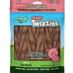 Emerald Pet Piggy Twizzies Grain-Free Dog Treats, 6 count