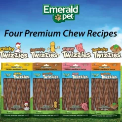 Emerald Pet Piggy Twizzies Grain-Free Dog Treats, 6 count
