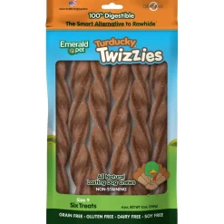 Emerald Pet Turducky Twizzies Grain-Free Dog Treats, 6 count