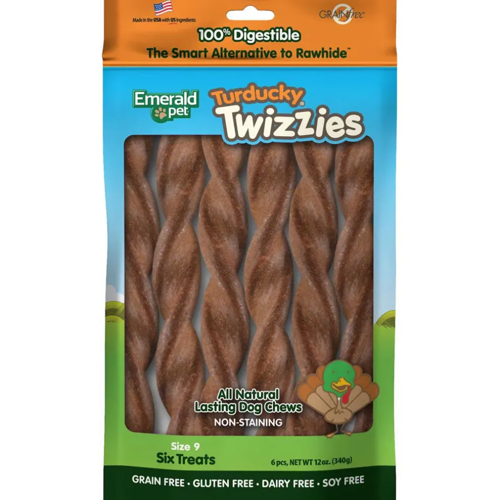 Emerald Pet Turducky Twizzies Grain-Free Dog Treats, 6 count