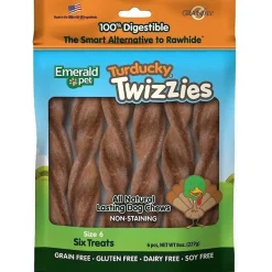 Emerald Pet Turducky Twizzies Grain-Free Dog Treats, 6 count