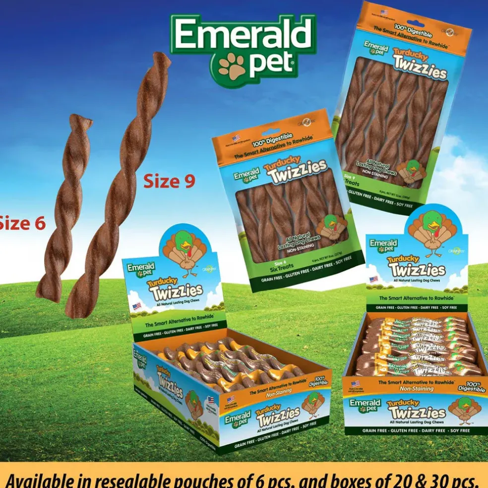 Emerald Pet Turducky Twizzies Grain-Free Dog Treats, 6 count