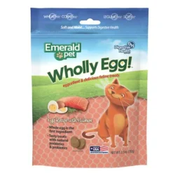 Emerald Pet Wholly Egg Recipe with Salmon Cat Treats, 2.5-oz