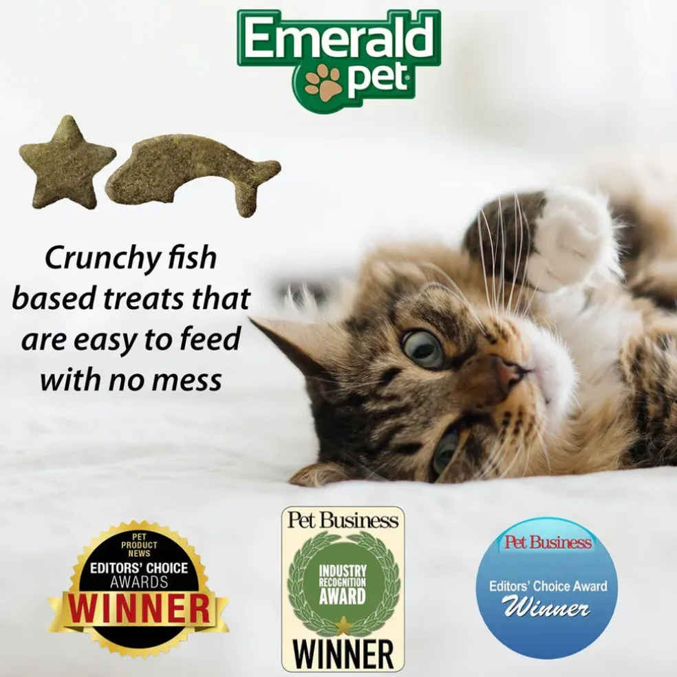 Emerald Pet Wholly Fish! Salmon Recipe Grain-Free Crunchy Cat Treats (3 oz)