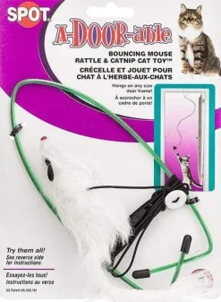 Ethical A-Doorable Bounce Real Fur Mouse Toy For Cats, assorted colors