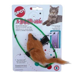 Ethical A-Doorable Bounce Real Fur Mouse Toy For Cats, assorted colors