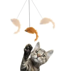 Ethical A-Doorable Bounce Real Fur Mouse Toy For Cats, assorted colors