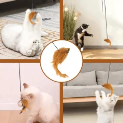 Ethical A-Doorable Bounce Real Fur Mouse Toy For Cats, assorted colors