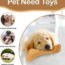 Ethical Dura-Fuse Leather Bone Toy For Dogs