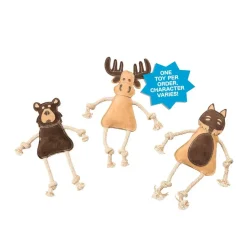 Ethical Dura-Fuse Leather Forest Toy For Dogs, Assorted Characters (14")