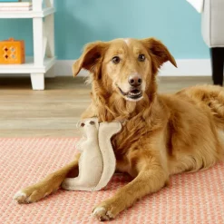 Ethical Dura-Fuse Leather Jute Squirrel Toy For Dogs
