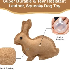 Ethical Dura-Fuse Leather Rabbit Dog Toy