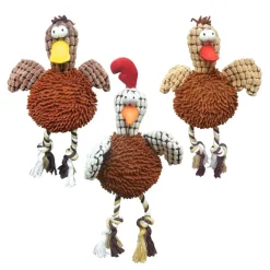Ethical Giggler Plush Chicken Dog Toy, Assorted Colors