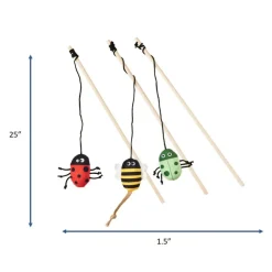 Ethical Love the Earth Insect Teaser Wand Toy For Cats, Assorted Characters