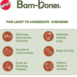 Ethical Pet Bam-Bones Bacon Flavor Chew Toy for Dogs