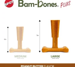Ethical Pet Bam-Bones Plus Peanut Butter Tough Chew Dog Toy