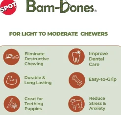 Ethical Pet Bam-Bones Twist Bone Peanut Butter Flavored Dog Chew Toy, 5