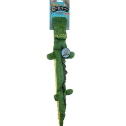 Ethical Pet Skinneeez Extreme 3-Squeaker Stuffing-Free Green Crocodile Toy for Dogs (25")
