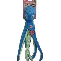 Ethical Pet Skinneeez Extreme Stuffing-Free Squeaky Octopus Plush Dog Toy, Color Varies, 16"