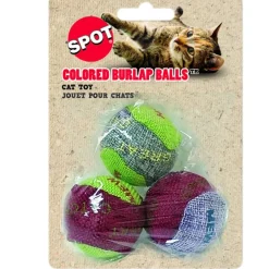 Ethical Pet Spot Burlap Ball Catnip Toy, 1.5", 3-count
