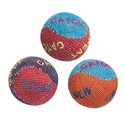 Ethical Pet Spot Burlap Ball Catnip Toy, 1.5", 3-count