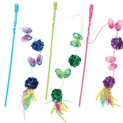 Ethical Pet Spot Butterfly & Mylar Wand Cat Toy, Assorted