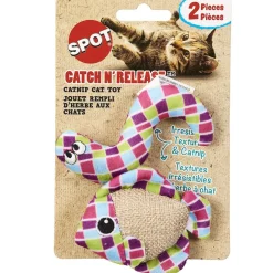 Ethical Pet Spot Catch N Release Cat Toy with Catnip, Assorted Figures, 2-count