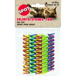 Ethical Pet Spot Colorful Springs Catnip Toy Thin, Assorted, 3", 10-count
