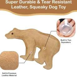 Ethical Pet Spot Dura-Fused Leather Dog Toy Bear, Large