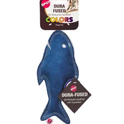 Ethical Pet Spot Dura-fuse Leather Fish Dog Toy, Character Varies, 7
