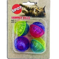 Ethical Pet Spot Shimmer Ball Cat Toy Multi-Color, 4-count