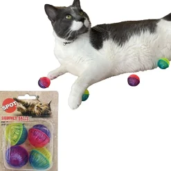Ethical Pet Spot Shimmer Ball Cat Toy Multi-Color, 4-count