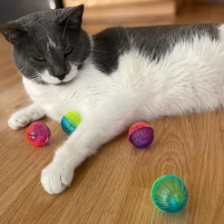Ethical Pet Spot Shimmer Ball Cat Toy Multi-Color, 4-count