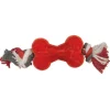 Ethical Play Strong Bone Mini w/ Rope Red Toy For Dog (3.5")